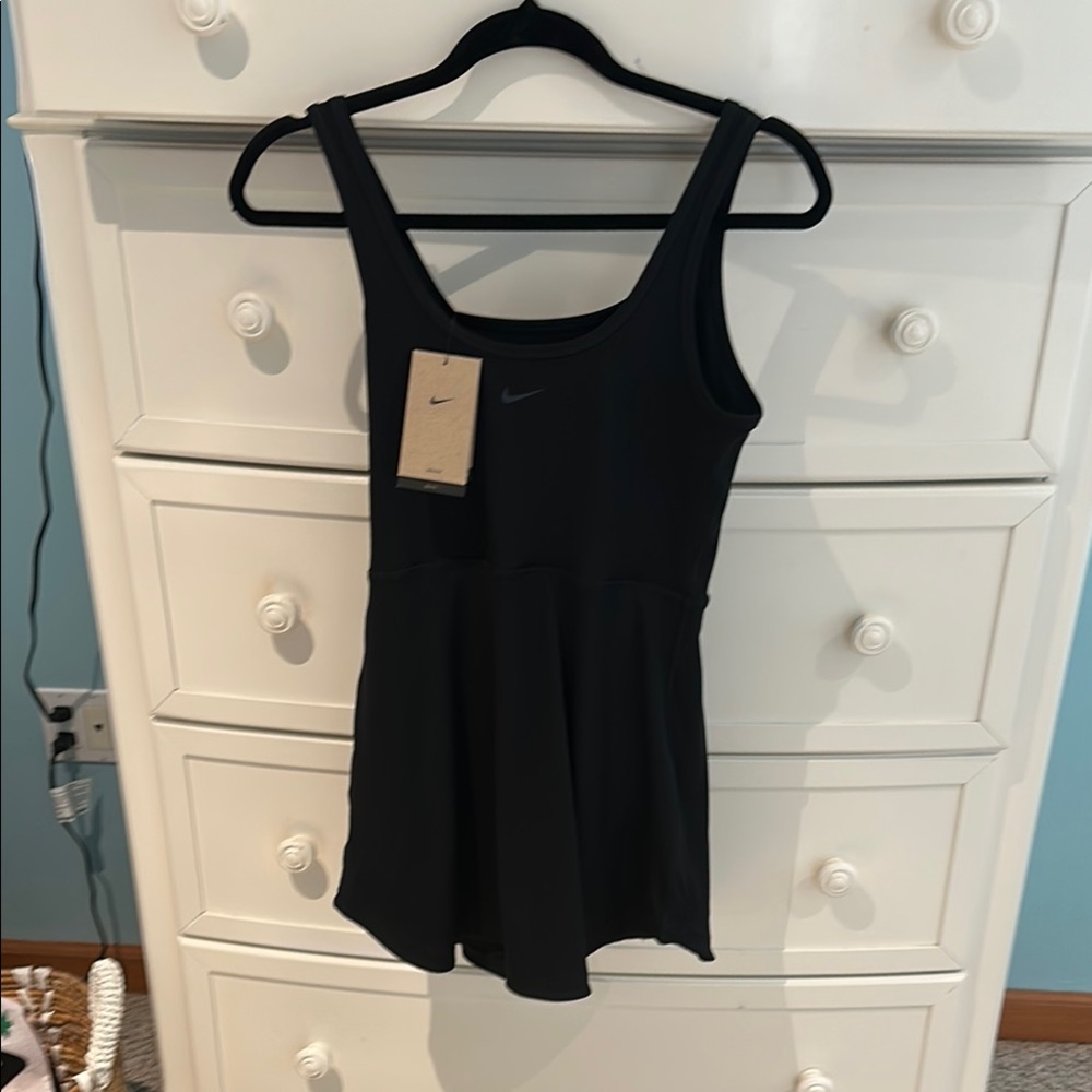 Nike Black Sleeveless Fitted Peplum Bodysuit
